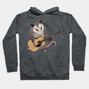 Opossum playing the acoustic guitar - possum Hoodie